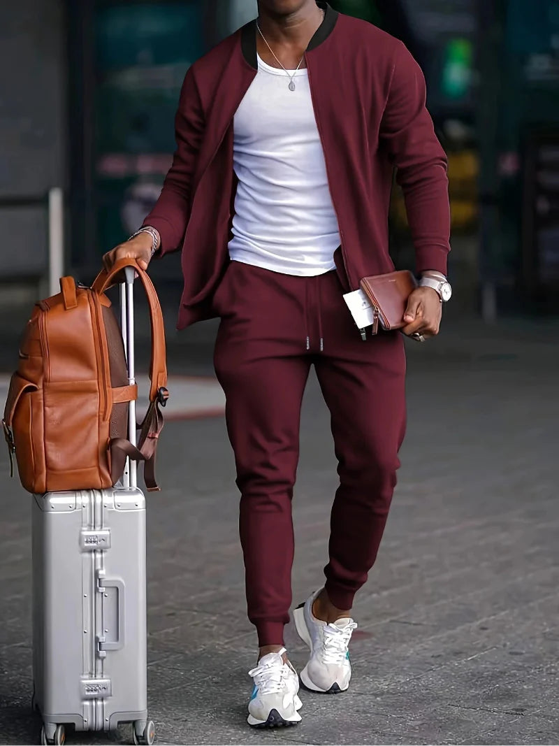 Ensemble veste et pantalon zippés pour homme