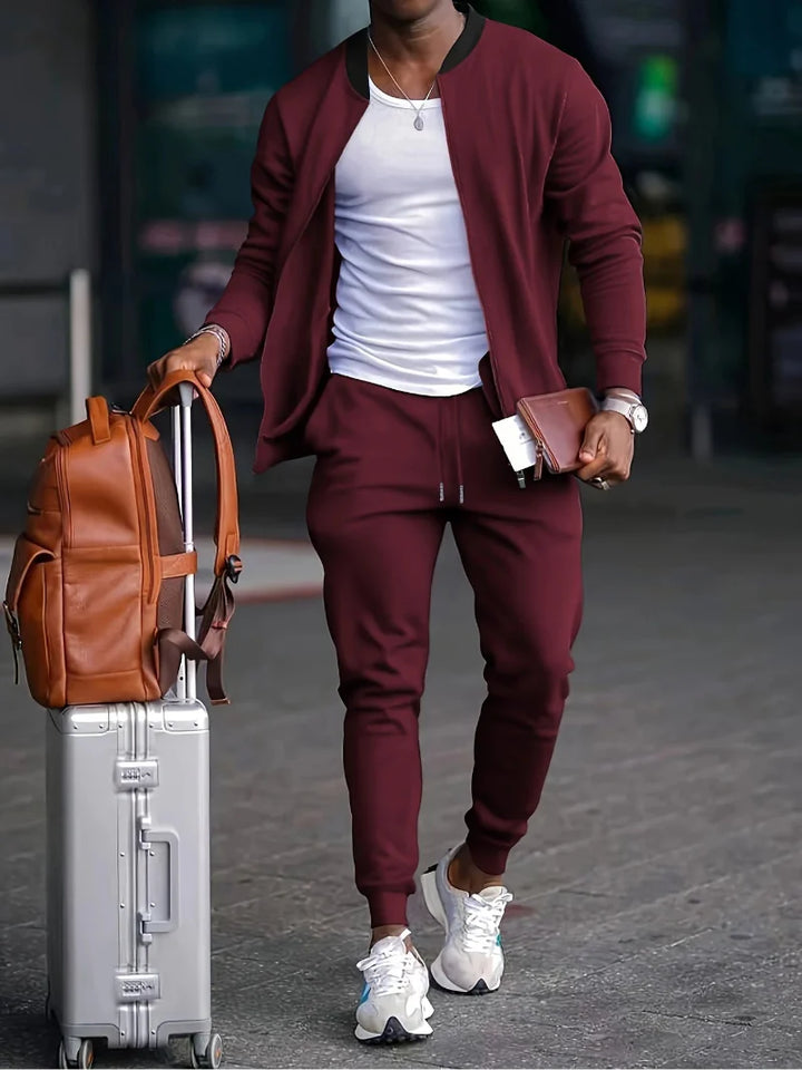 Ensemble veste et pantalon zippés pour homme