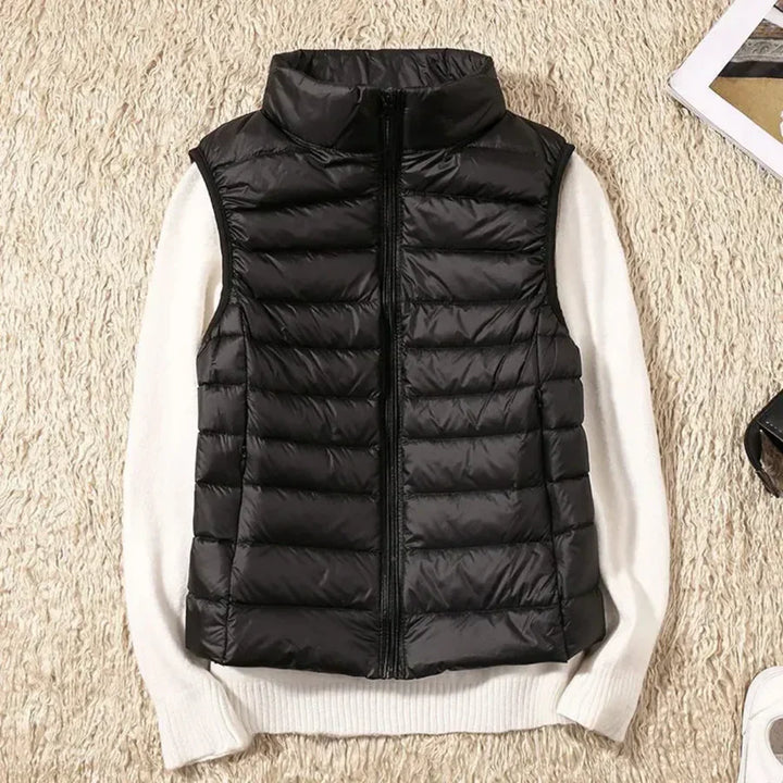 Gilet coupe-vent pour femme avec fermeture éclair