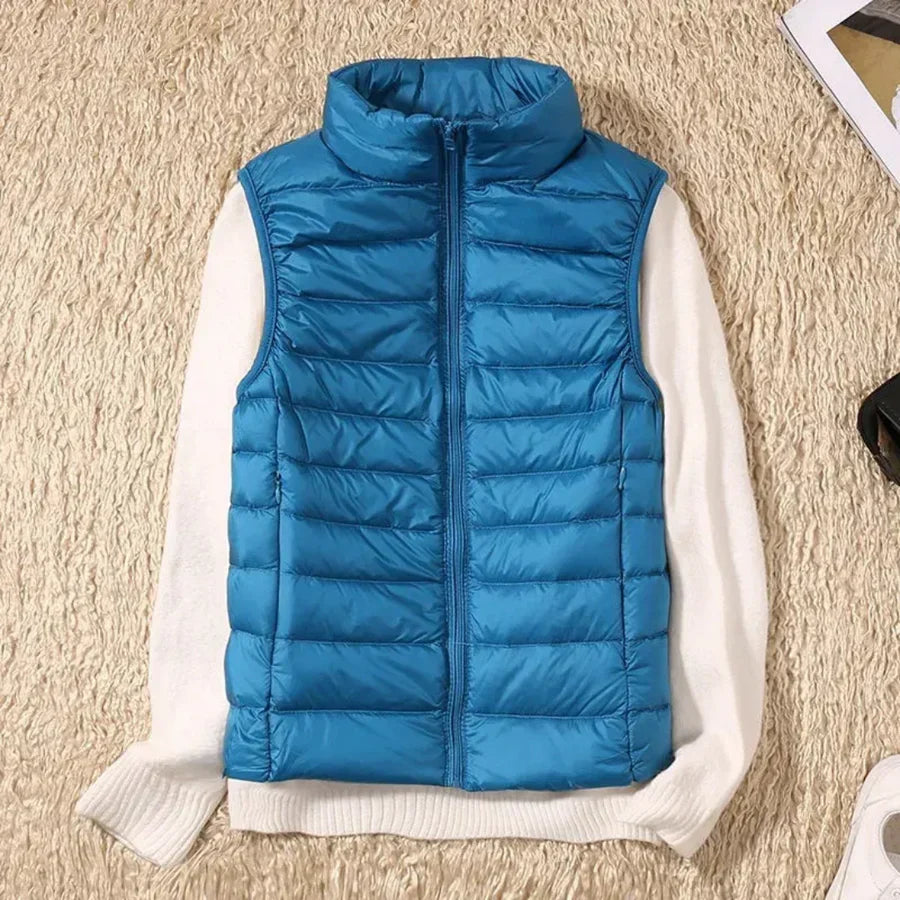 Gilet coupe-vent pour femme avec fermeture éclair