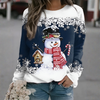 Sweat-shirt de Noël imprimé flocon de neige pour femme