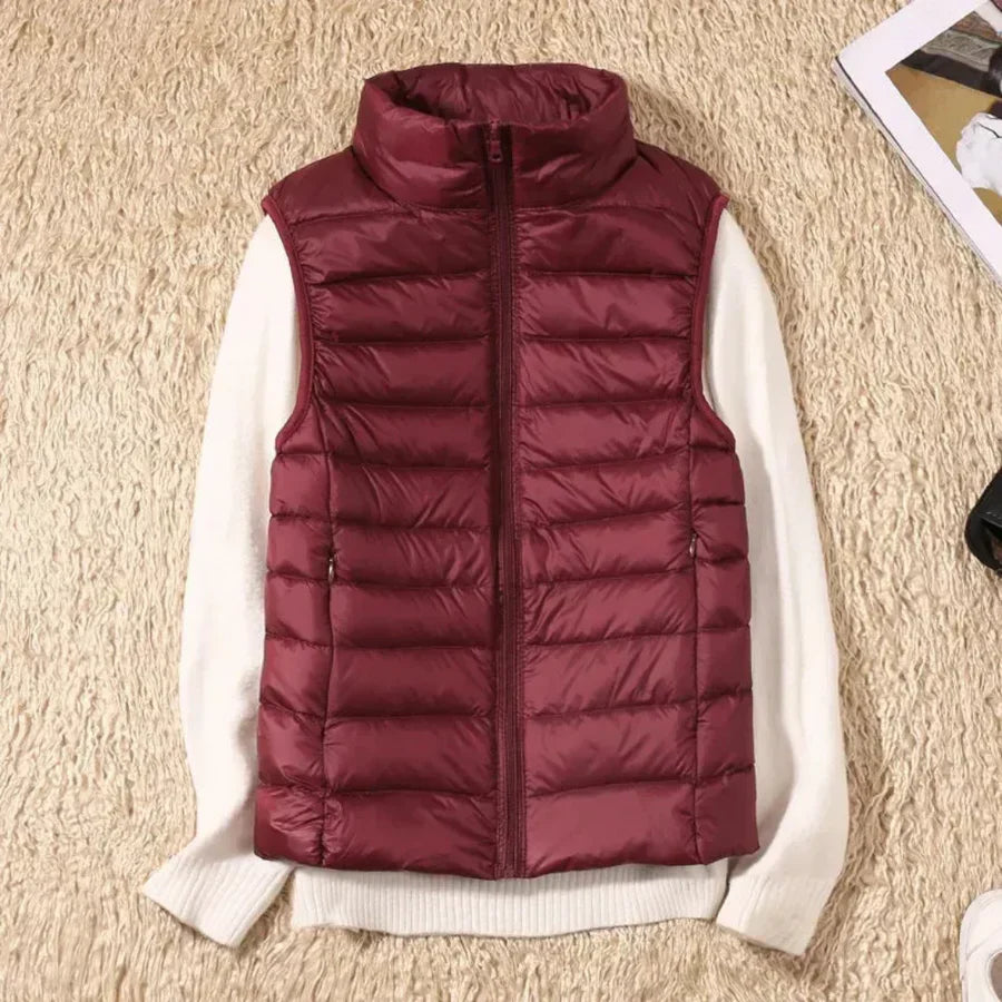 Gilet coupe-vent pour femme avec fermeture éclair