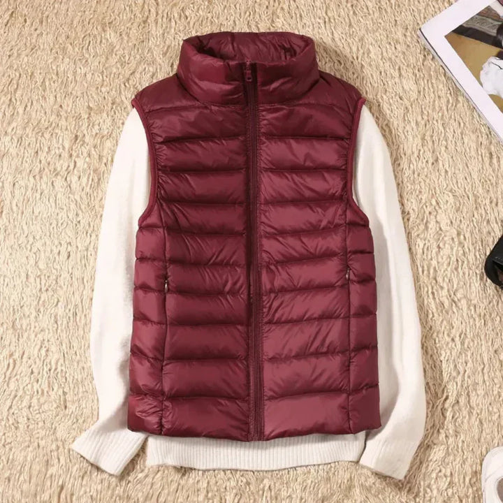 Gilet coupe-vent pour femme avec fermeture éclair