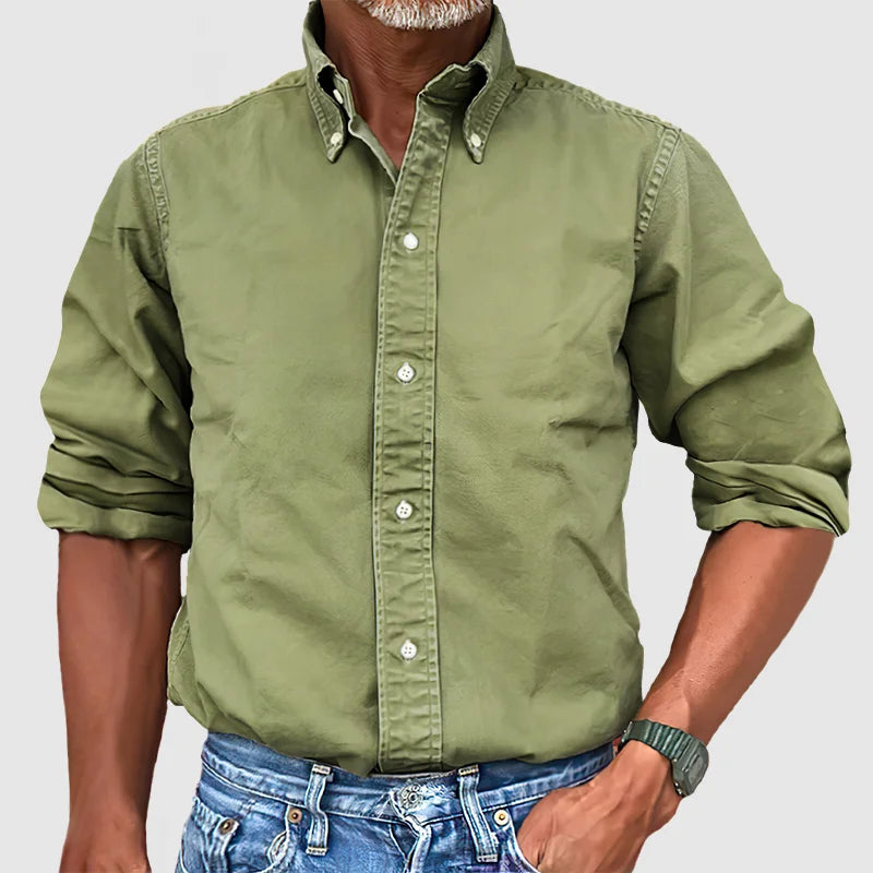 Chemise classique à manches longues pour homme