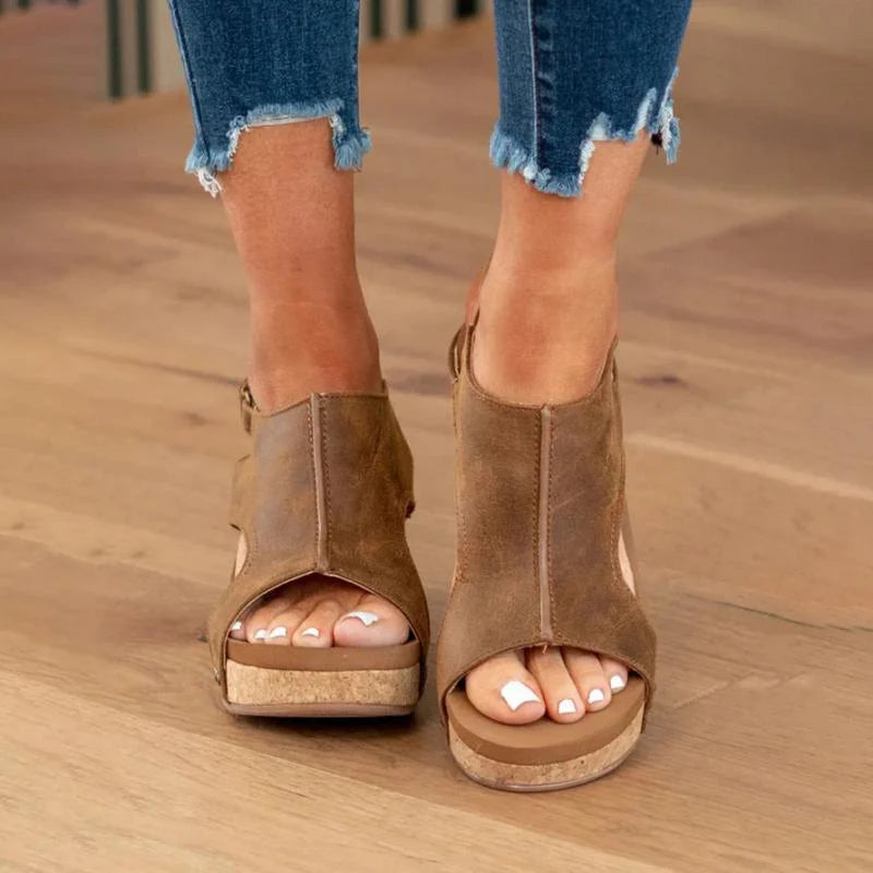 Valery - Sandales orthopédiques en cuir pour femmes avec soutien supplémentaire