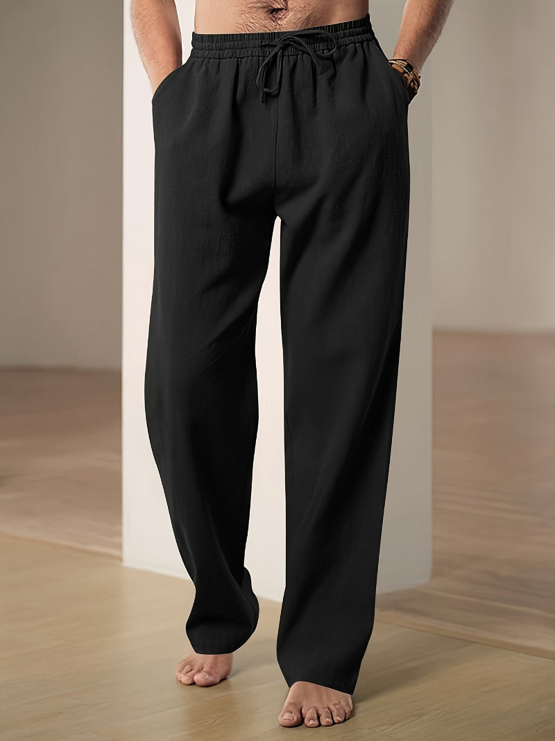 Pantalon décontracté à cordon de serrage pour homme