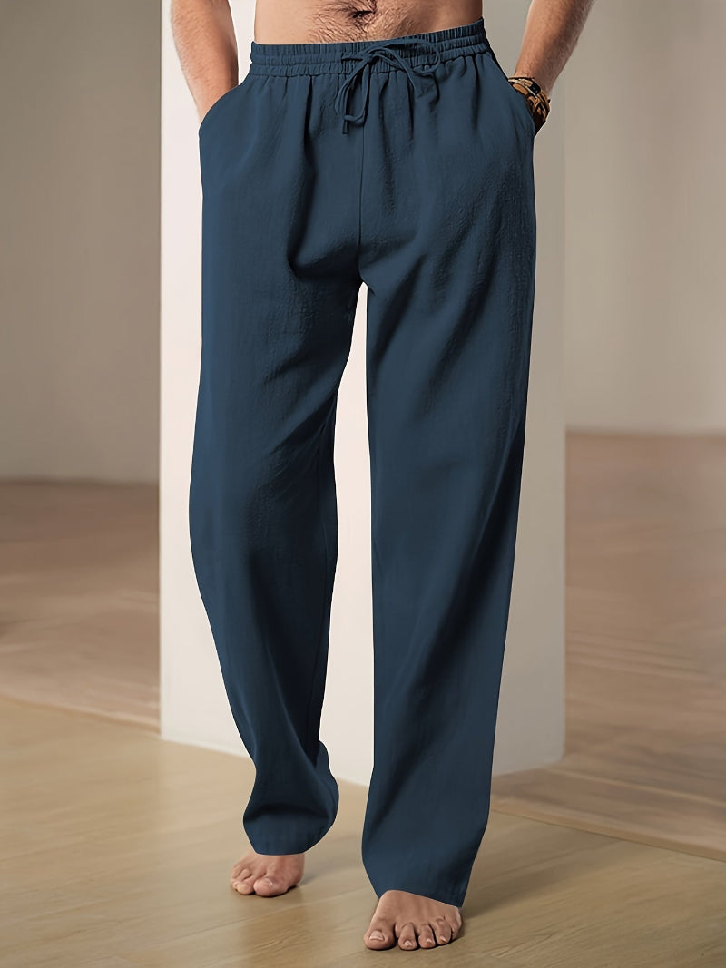 Pantalon décontracté à cordon de serrage pour homme