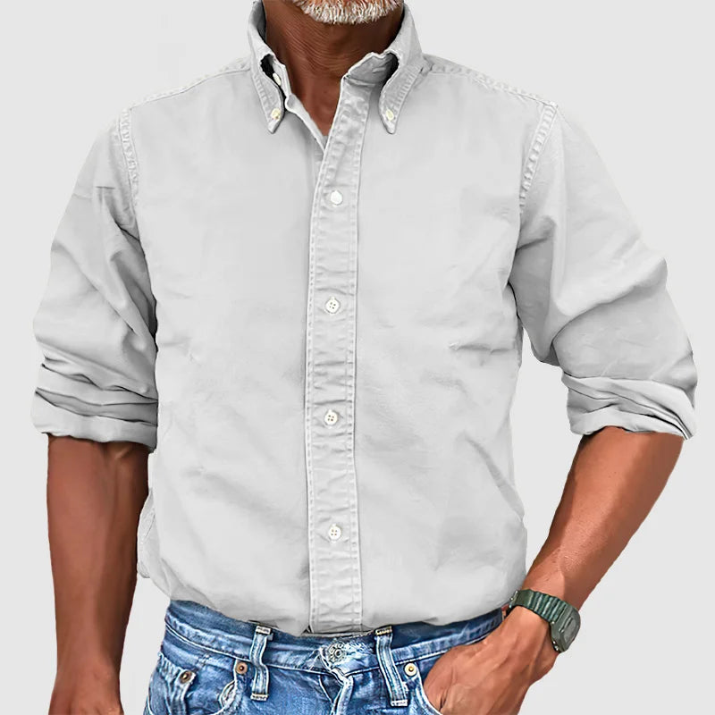 Chemise classique à manches longues pour homme