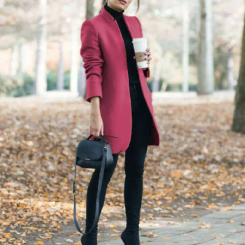 Manteau d'hiver à col montant pour femme