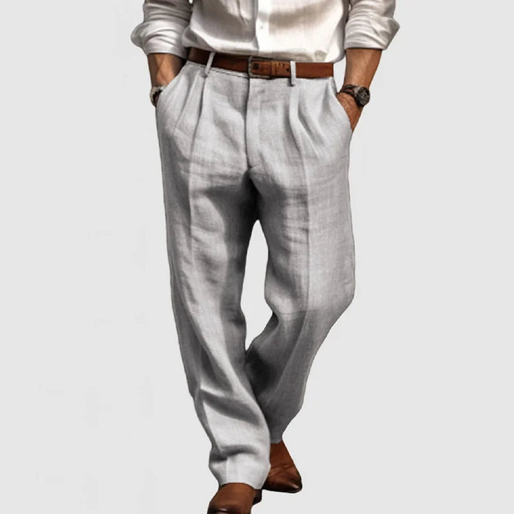 Pantalon Droit en Coton et Lin pour Homme : Élégance Décontractée et Confort Naturel