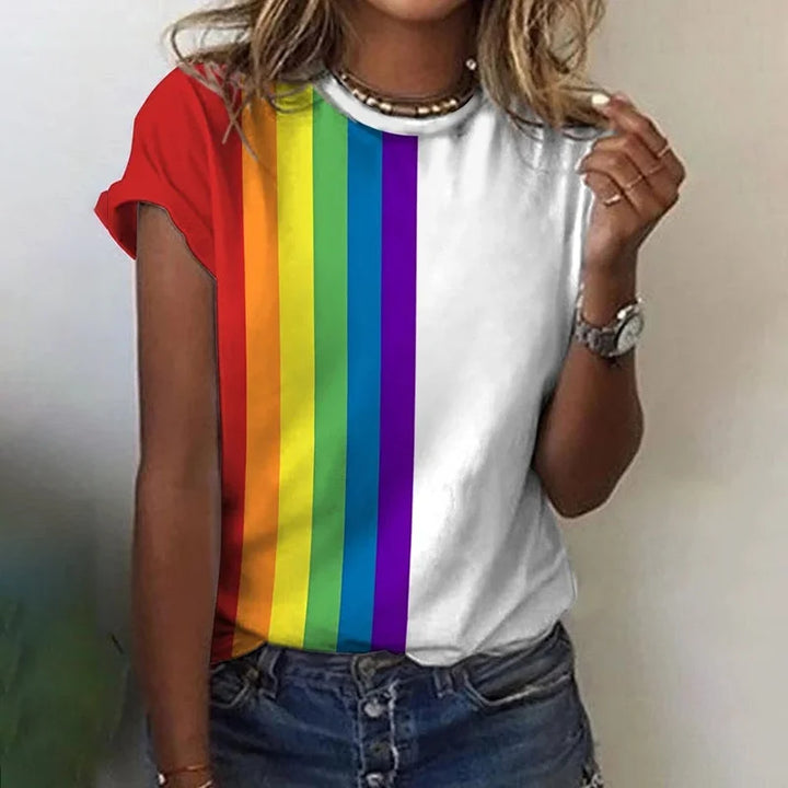 T-shirt arc-en-ciel élégant