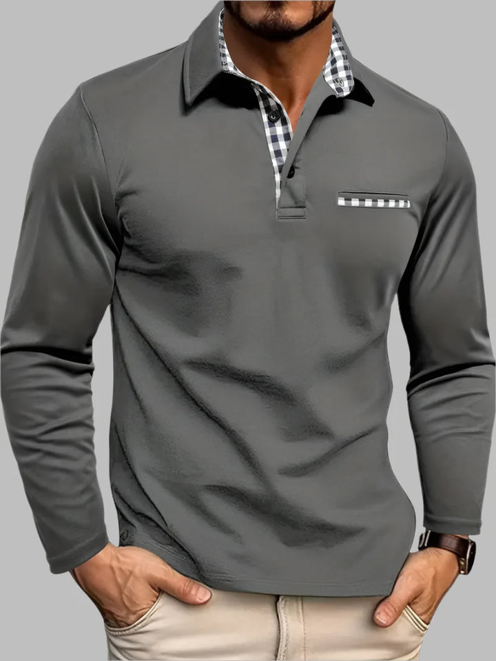 Polo d'été classique à manches longues pour homme