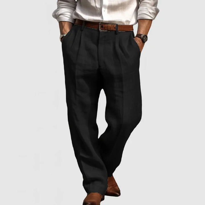 Pantalon Droit en Coton et Lin pour Homme : Élégance Décontractée et Confort Naturel