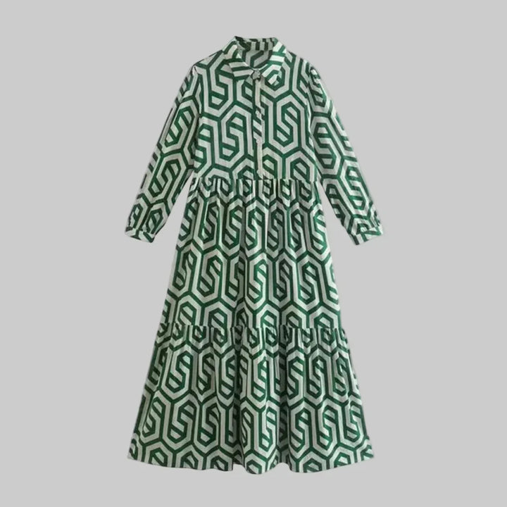 Robe géométrique à manches longues pour femme
