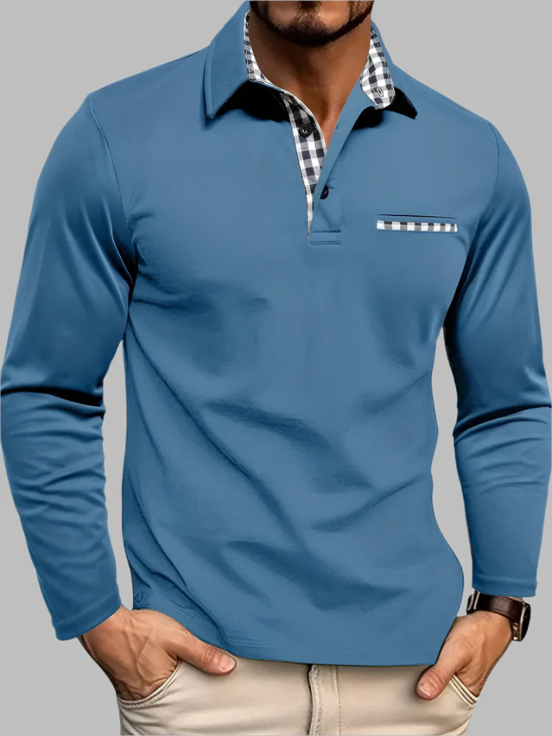 Polo d'été classique à manches longues pour homme