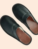 Chaussons d'intérieur confortables et antidérapants en cuir véritable