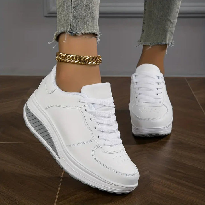 Ballerines à plateforme en cuir PU pour femmes