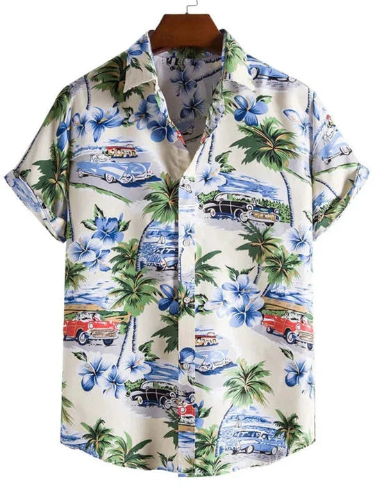 Chemise hawaïenne à imprimé floral 3D