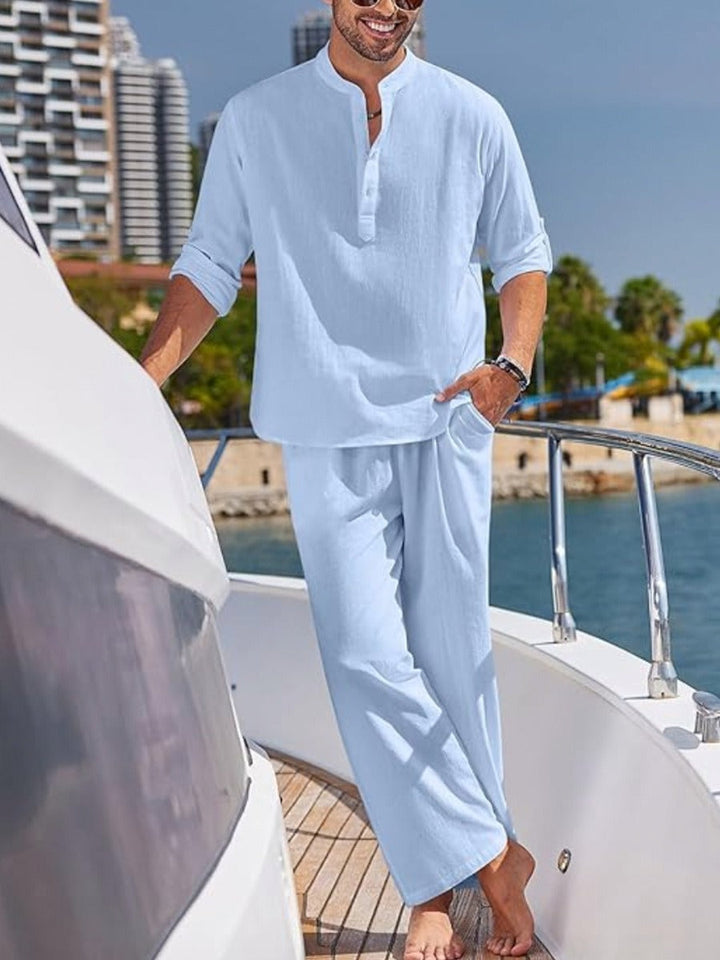 Ensemble 2 pièces pour homme en lin et coton italien