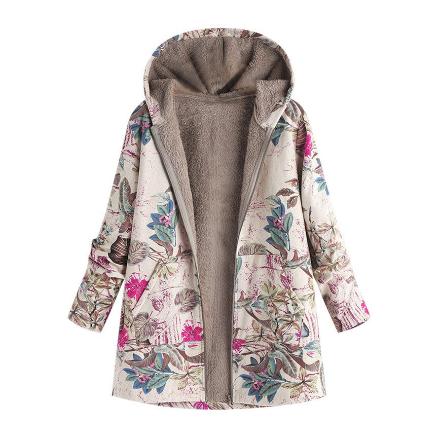 Veste imprimée d'inspiration vintage avec poches avant
