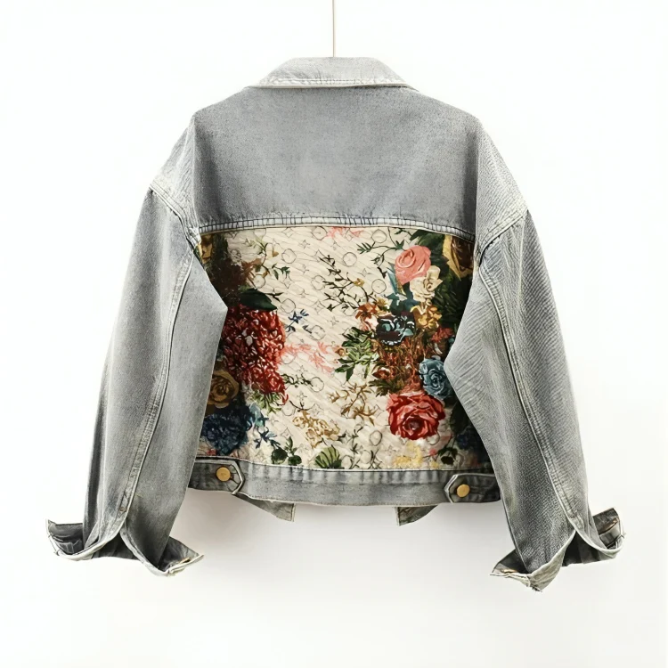 Veste en jean fleurie pour femmes : élégance printanière et confort au quotidien