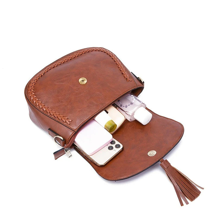 Remedios – Petit sac à bandoulière pour femme avec décoration à pompons