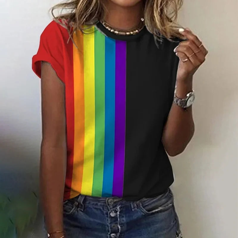 T-shirt arc-en-ciel élégant