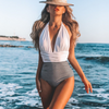 Maillot de bain une pièce sexy plissé pour femme