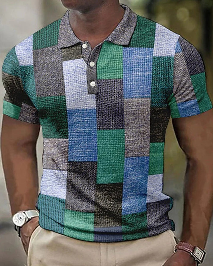 Polo pour Homme à Motif Quadrillé