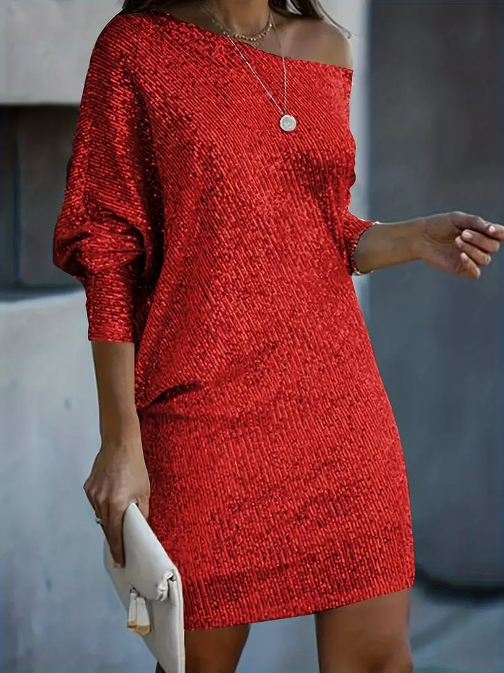 Robe de soirée à sequins contrastants pour un look inoubliable