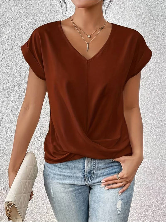 T-shirt décontracté à manches courtes pour femme