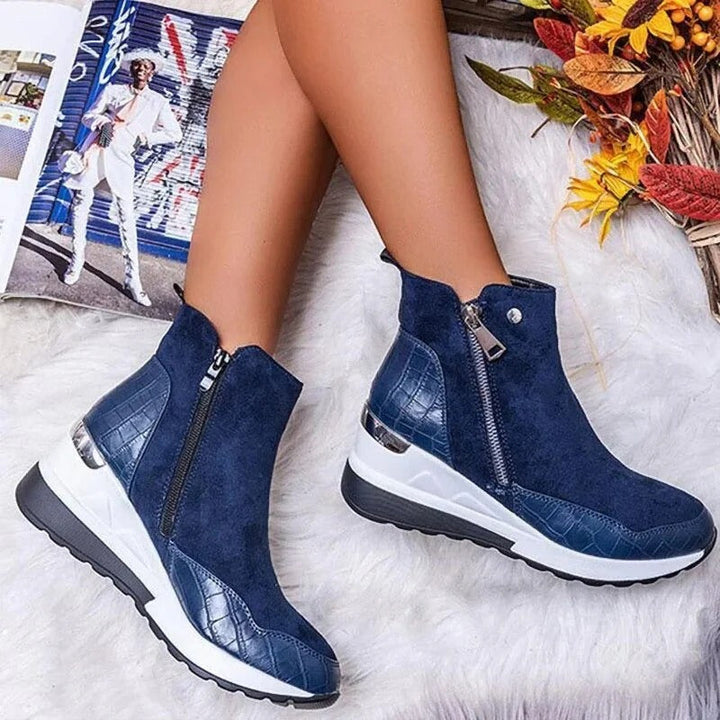 Bottines orthopédiques mi-hautes en cuir pour femmes