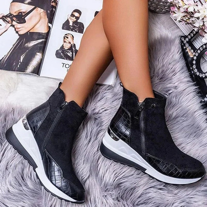 Bottines orthopédiques mi-hautes en cuir pour femmes