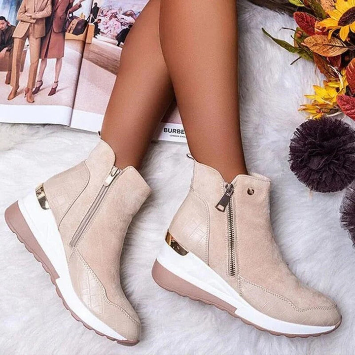 Bottines orthopédiques mi-hautes en cuir pour femmes