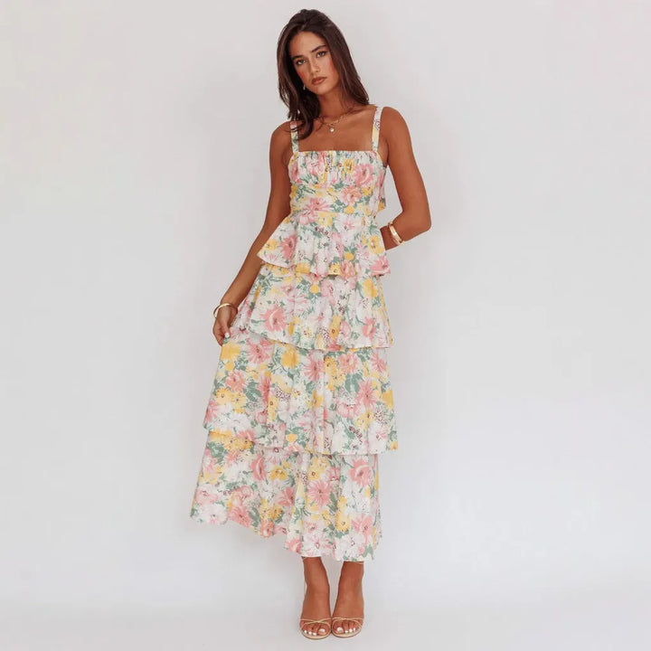 Robe longue bohème à fleurs