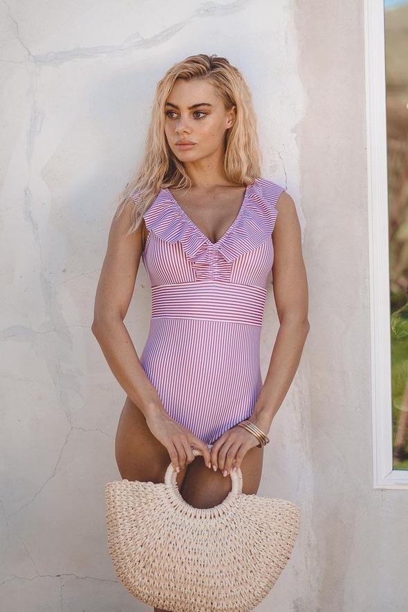 Maillot de bain rétro à rayures