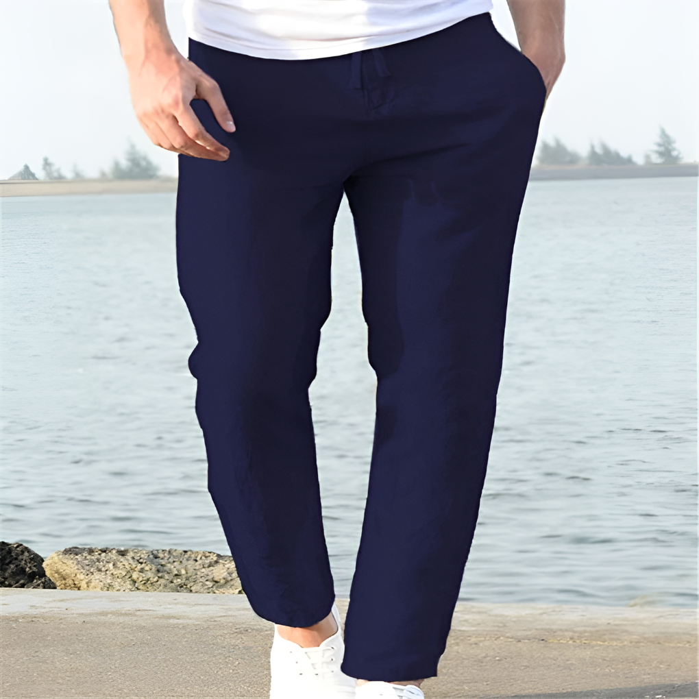 Pantalon d'été en lin pour homme – Style décontracté et design aérien