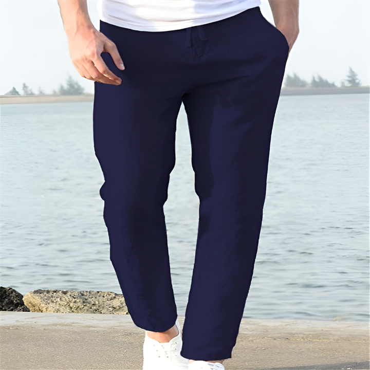 Pantalon d'été en lin pour homme – Style décontracté et design aérien