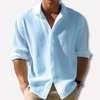 Chemise légère en coton et lin uni pour homme