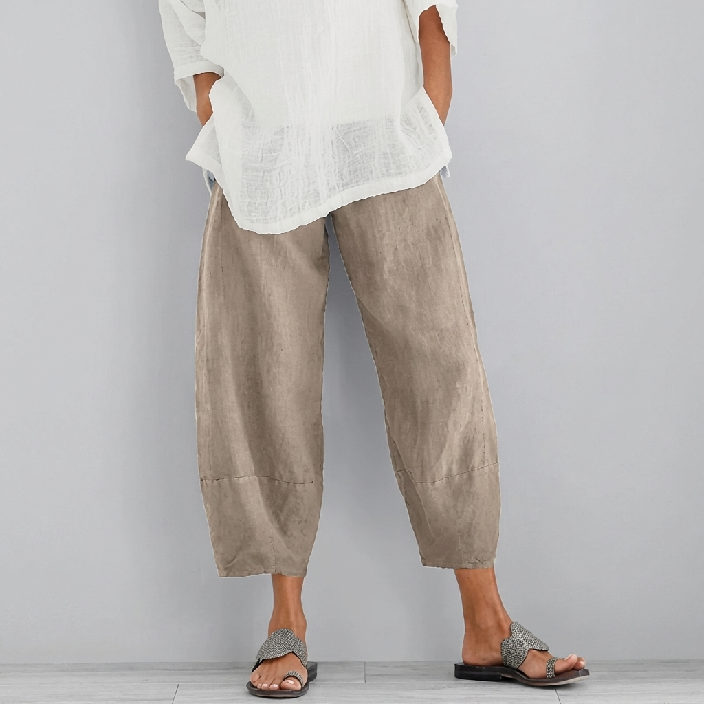 Pantalon élégant en satin à jambes larges
