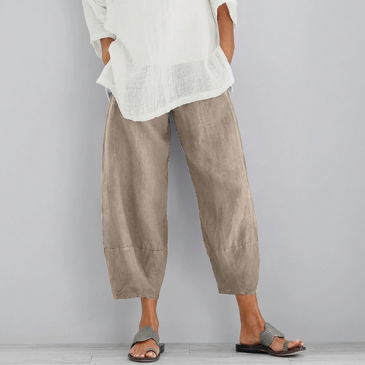 Pantalon élégant en satin à jambes larges