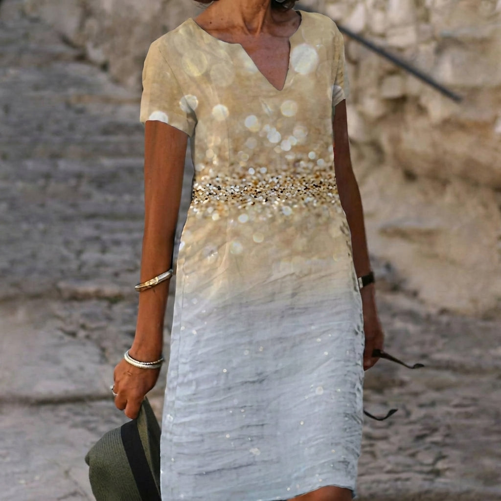 Robe décontractée à col en V pour femme