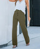 Pantalon décontracté taille haute élastique pour femme
