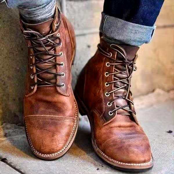 Bottes à lacets vintage pour hommes