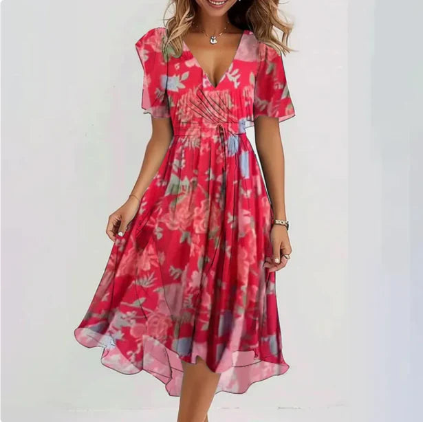 Robe Élégante à Col en V pour Femme