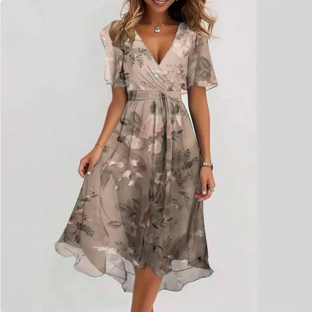 Robe Élégante à Col en V pour Femme