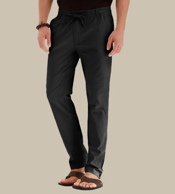 Pantalon d'été décontracté à taille élastique pour homme