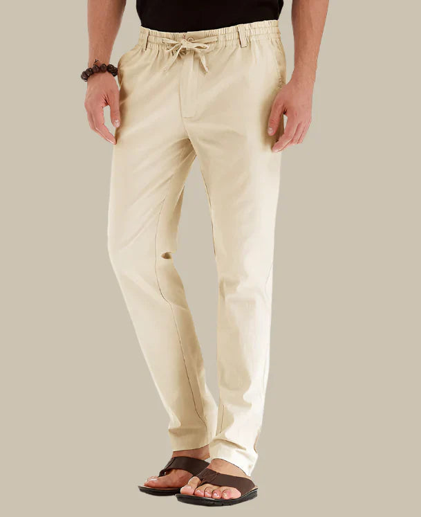Pantalon d'été décontracté à taille élastique pour homme
