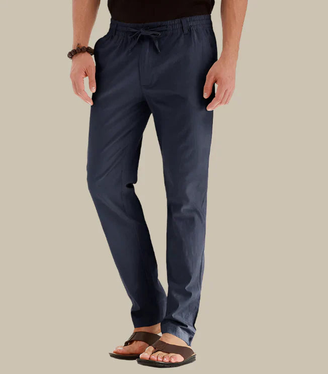 Pantalon d'été décontracté à taille élastique pour homme