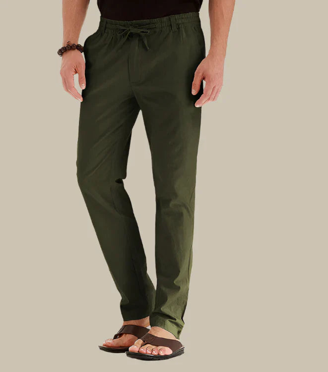 Pantalon d'été décontracté à taille élastique pour homme